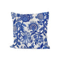 Blue Floral Cotton Cushion Cover, Hand Block Print Pillow Cover, Indigo Flower Throw Pillow | Boho Decorative Cushion, Indian Home Decor