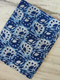 Indigo Blue Floral Block Print Cotton Fabric, Indian Handmade Cotton for Dresses, Quilting, Craft Sewing Fabric by Yard Loose Running Fabric