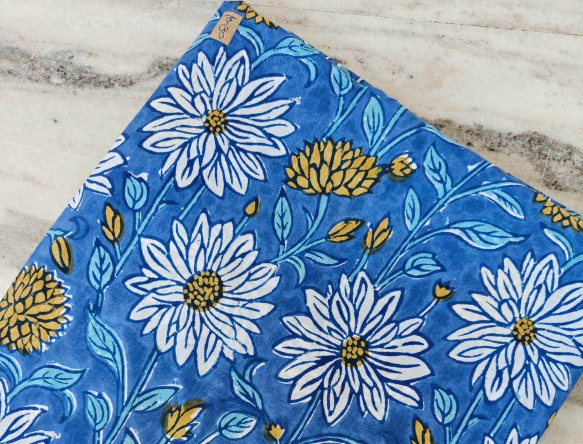 Soft Cotton, Indian Hand Block Print Fabric, Floral 100% Cotton Fabric By The Yard, Fabric for Loose Running, Dress Making, Textile Fabric