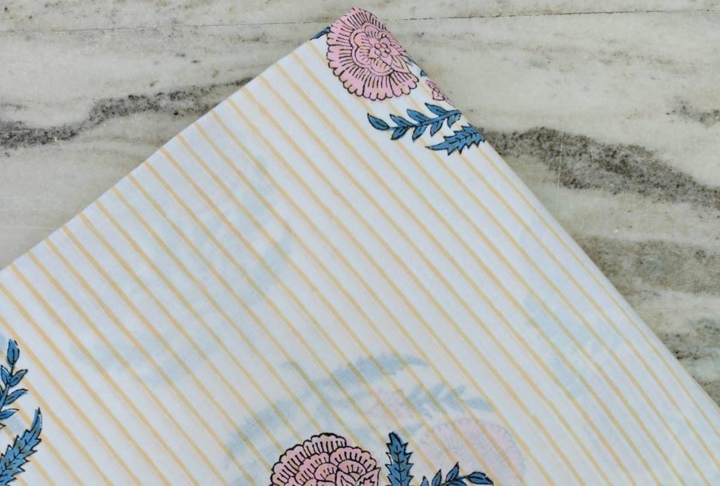 Soft Cotton, Indian Hand Block Print Fabric, Floral 100% Cotton Fabric By The Yard, Fabric for Loose Running, Dress Making, Textile Fabric