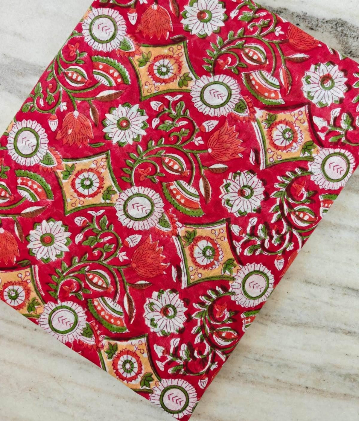 Red Cotton Fabric, Hand Block Soft Quilting Fabric by the Yard, Modern Craft Sewing Material, Quilting & Apparel Dressmaking Fabric, Napkins