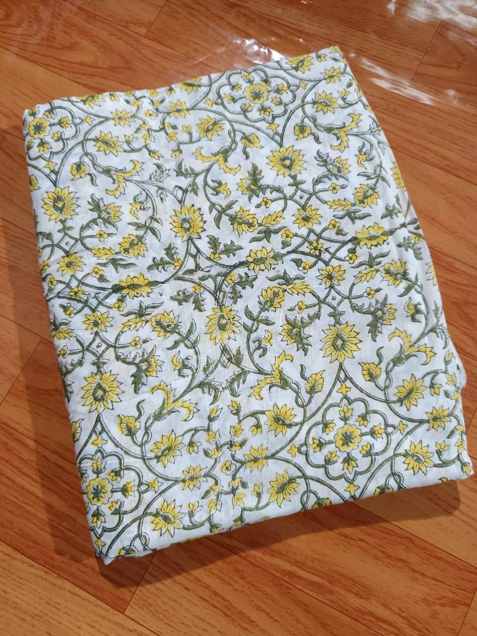 Indian Hand Block Print Fabric, Floral 100% Cotton Quilting Fabric By The Yard, Handmade Fabric, Loose Running Fabric, Textile Fabric, Gifts