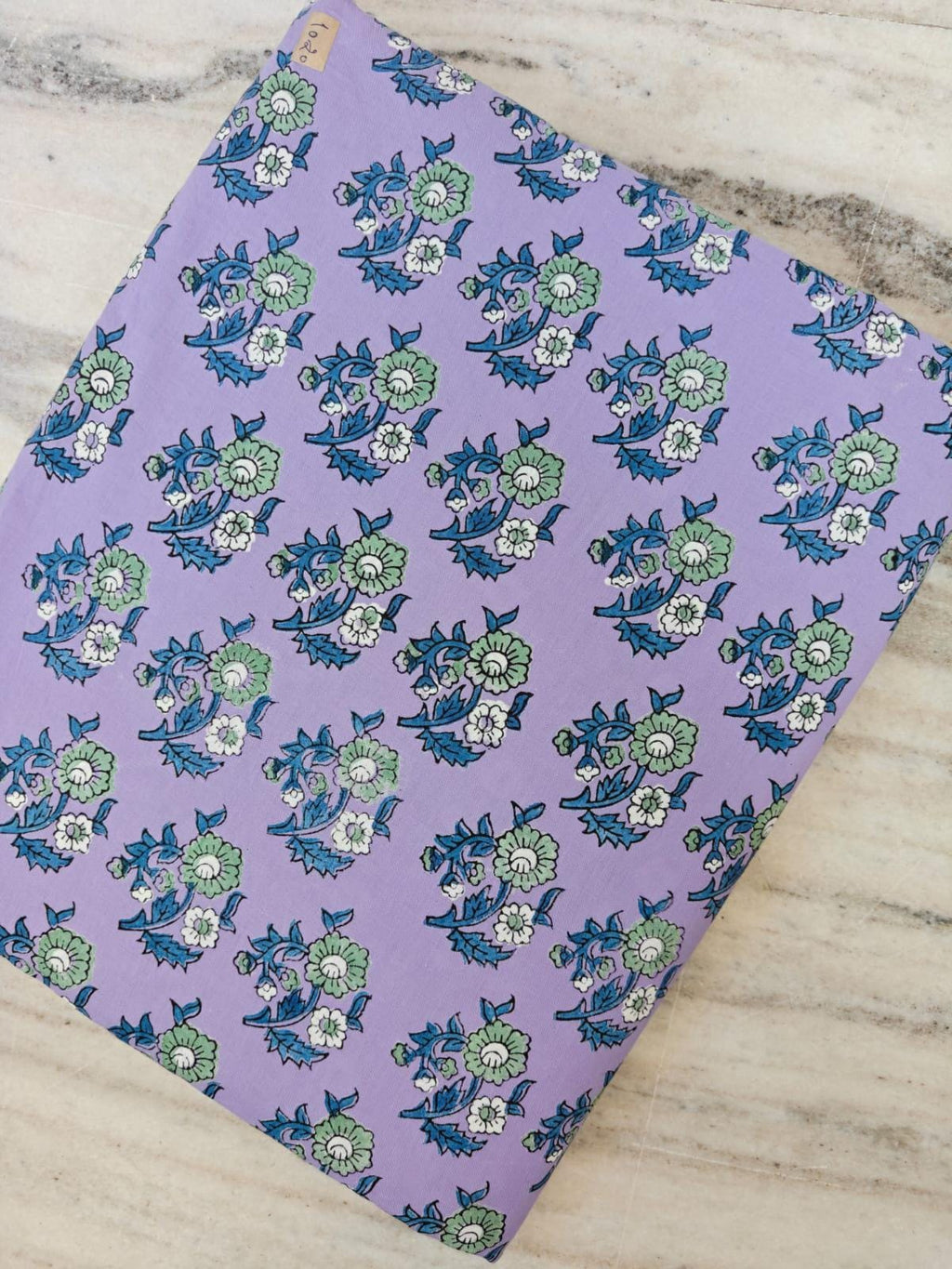 Lavender Floral Block Print Cotton Fabric | Indian Hand Block Printed Buta Fabric | Purple Floral Cotton for Sewing Quilting Dress Craft