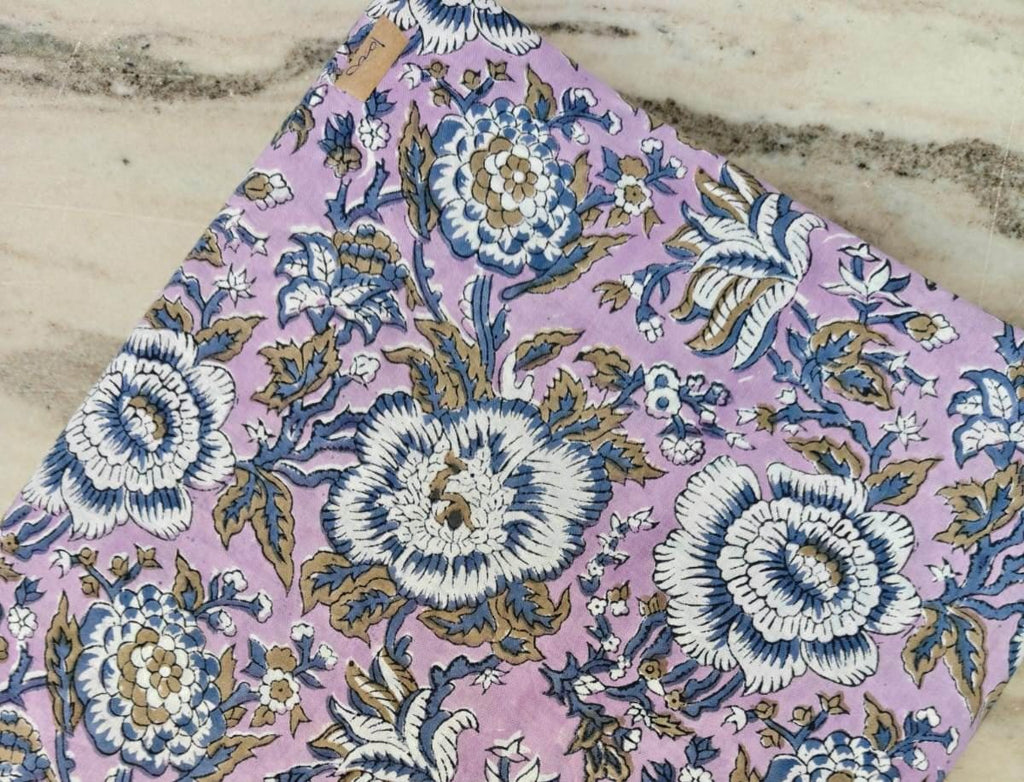 Beautiful Sanganer Indian Hand Block Print Fabric, 100% Cotton Quilting Fabric By The Yard, Fabric For Dress Making, Loose Running Fabric,