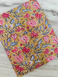 Mustard Cotton Fabric, Hand Block Soft Quilting Fabric by the Yard, Modern Stripe Craft Sewing Material, Quilting & Apparel Fabric, Napkins