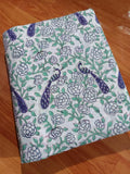 Peacock Designer Hand Block Print Fabric, Floral 100% Cotton Quilting Fabric By The Yard, Fabric For Dress Making, Loose Running Fabric