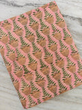 Pink Floral Block Print Cotton Fabric, Hand Block Printed Fabric by Yard, Soft Cotton Textile for Dress,  Craft Fabric Bulk Fabric Available