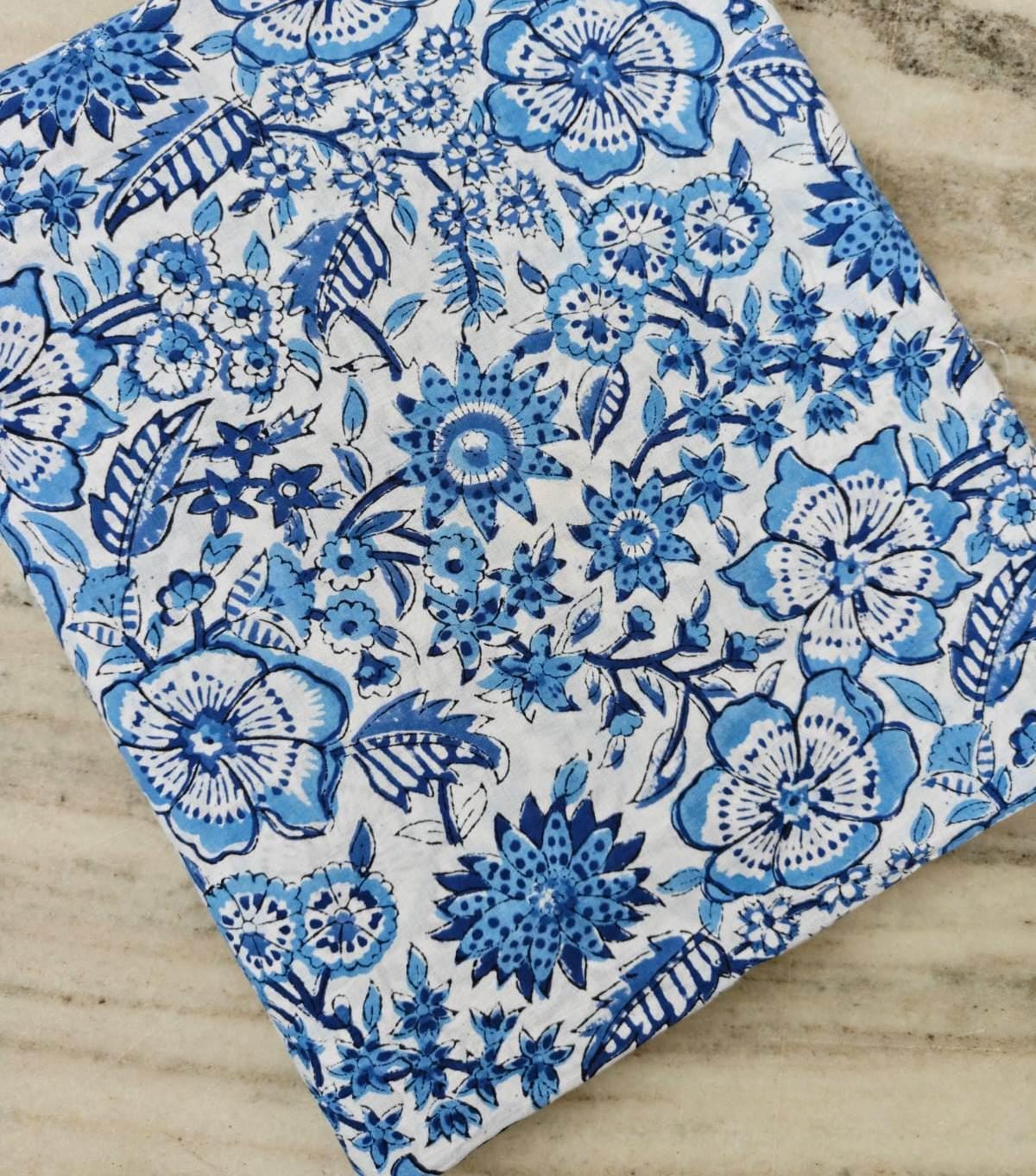 Multi Color Indian Hand Block Print Fabric, Floral 100% Cotton Quilting Fabric By The Yard, Dressmaking Fabric, Napkins Fabric, Loose Fabric
