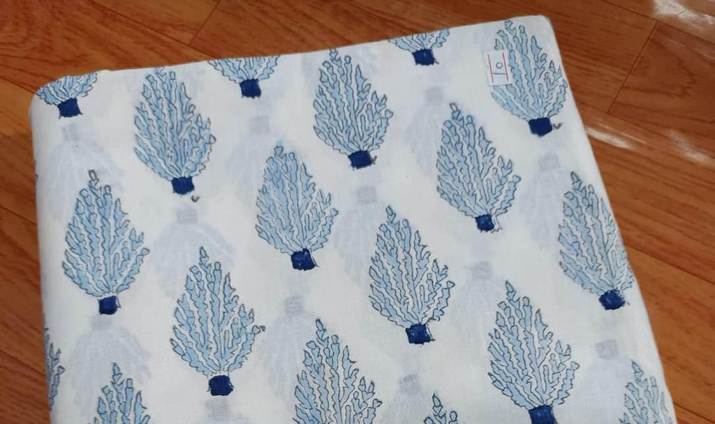 Soft Cotton, Indian Hand Block Print Fabric, Floral 100% Cotton Fabric By The Yard, Fabric for Loose Running, Dress Making, Textile Fabric