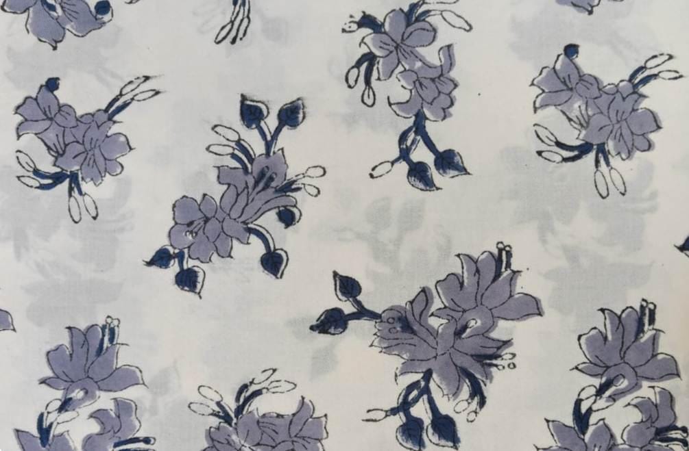 Indian Hand Block Print Fabric, Floral 100% Cotton Quilting Fabric By The Yard, Fabric For Dress Making, Loose Running Fabric, Napkin Fabric