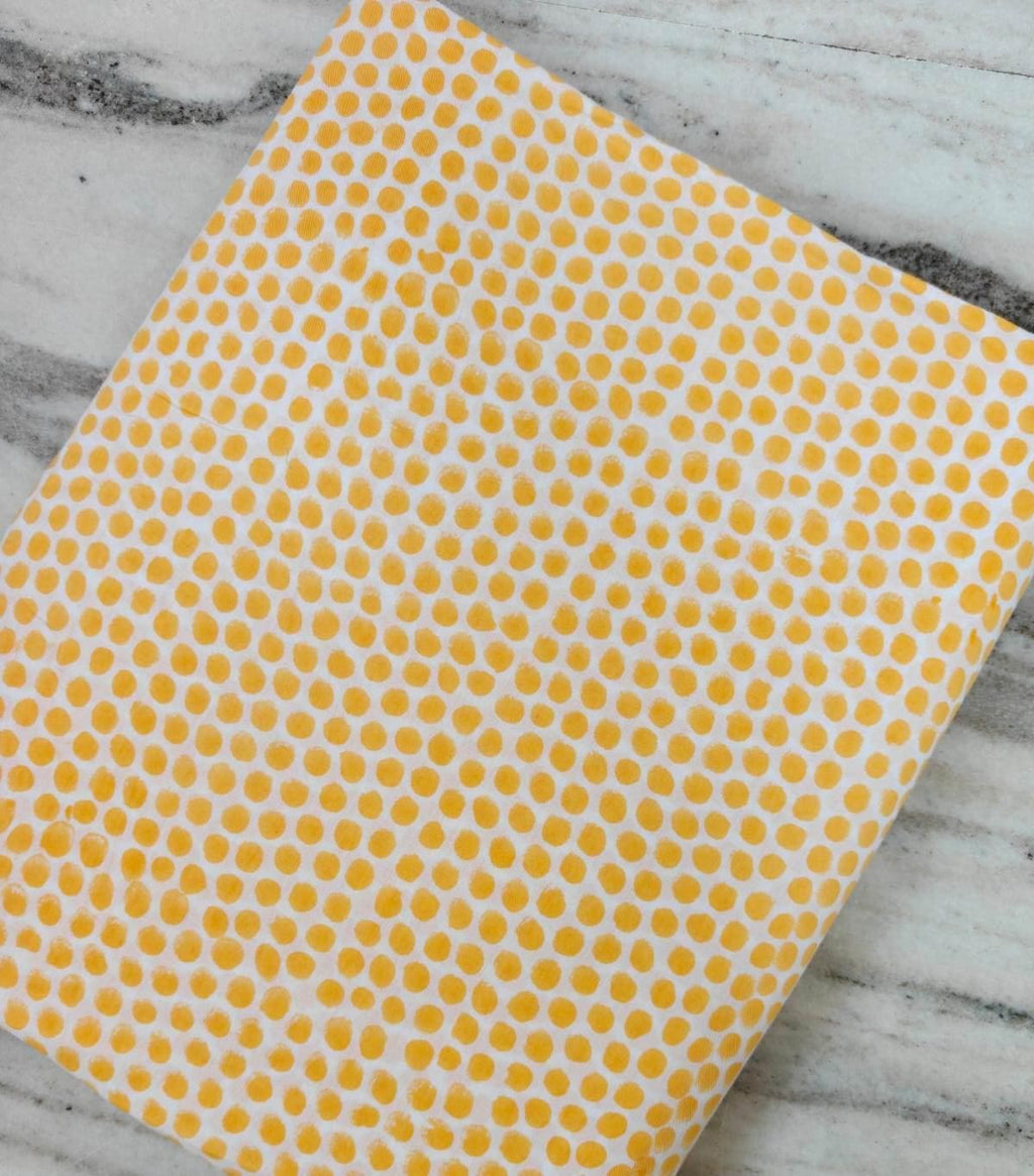 Yellow Polka Dot Cotton Fabric, Mustard Dot Print Fabric, White Base Printed Cotton, Quilting Sewing Fabric, Dressmaking Material by Yard