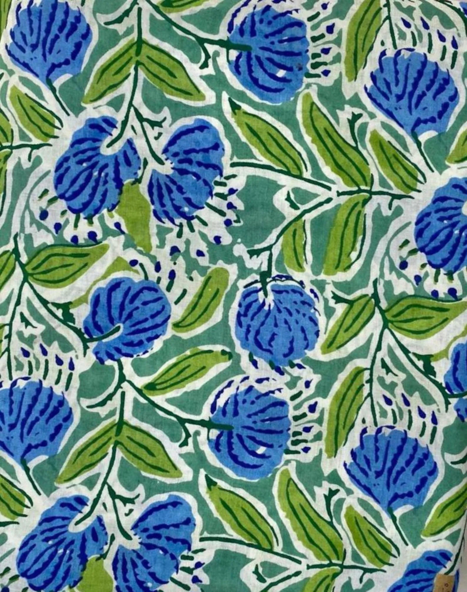Soft Cotton, Indian Hand Block Print Fabric, Floral 100% Cotton Fabric By The Yard, Fabric for Loose Running, Dress Making, Textile Fabric