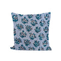 Hand Block Printed Cotton Cushion Cover, Blue Floral Pillow Cover, Decorative Sofa Cushion, Indian Boho Home Decor, 16x16 Throw Pillow Case
