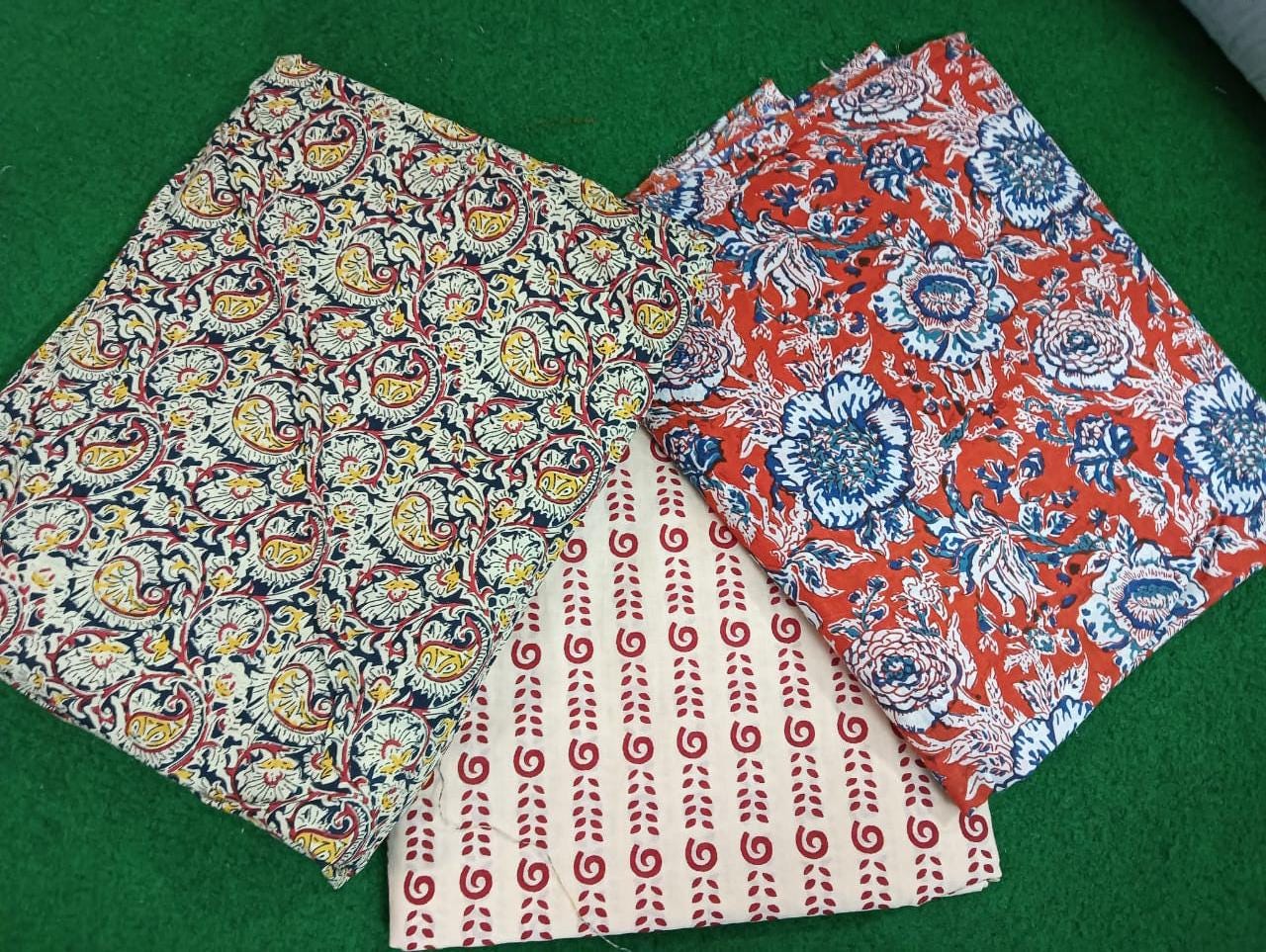 Multi Color Block Print Fabric, Floral 100% Cotton Quilting Fabric By The Yard, Fabric For Dress Making, Fabric Pillow, Personlized Dress