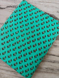 Hand Block Printed Cotton Fabric, Turquoise Small Floral Buti Print, Indian Cotton Fabric, Soft Lightweight Fabric for Dressmaking Quilting