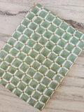 Sage Green Cotton Fabric with White Grid and Mustard Dots, Hand Block Print Cotton Material, Quilting Dressmaking Home Decor Fabric