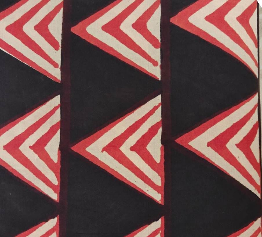 Black Red Geometric Triangle Cotton Fabric, Modern Abstract Print Fabric by Yard, Japanese Style Cotton Fabric, Sewing Craft Fabric UK USA