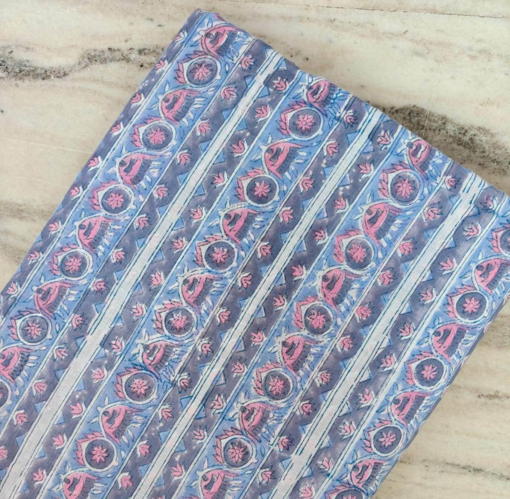 Soft Cotton, Indian Hand Block Print Fabric, Floral 100% Cotton Fabric By The Yard, Fabric for Loose Running, Dress Making, Textile Fabric