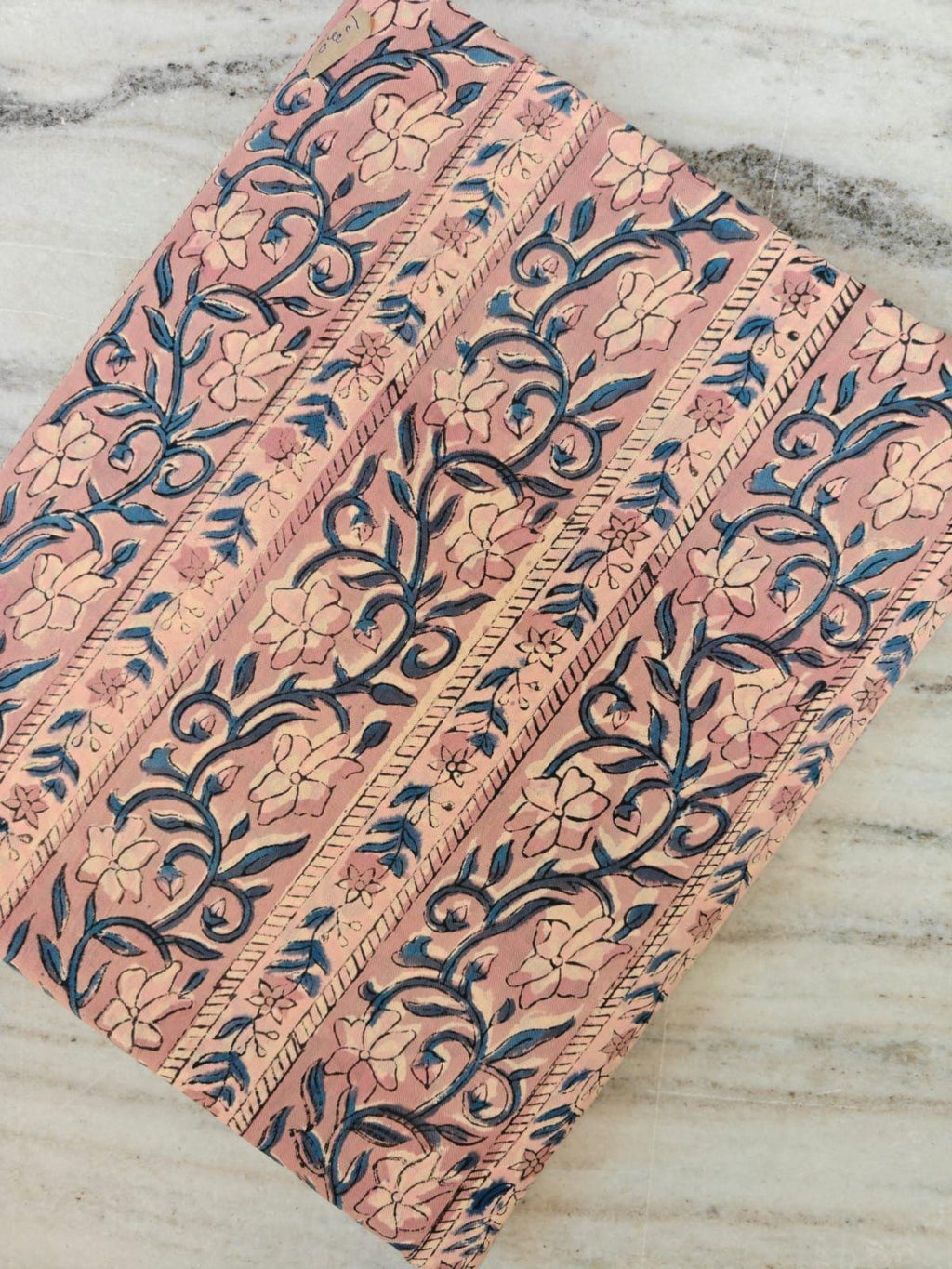 Pink & Indigo Floral Cotton Fabric, Vintage Style Botanical Print, Soft Lightweight Dressmaking Fabric For Dress Making, Quilting Fabric