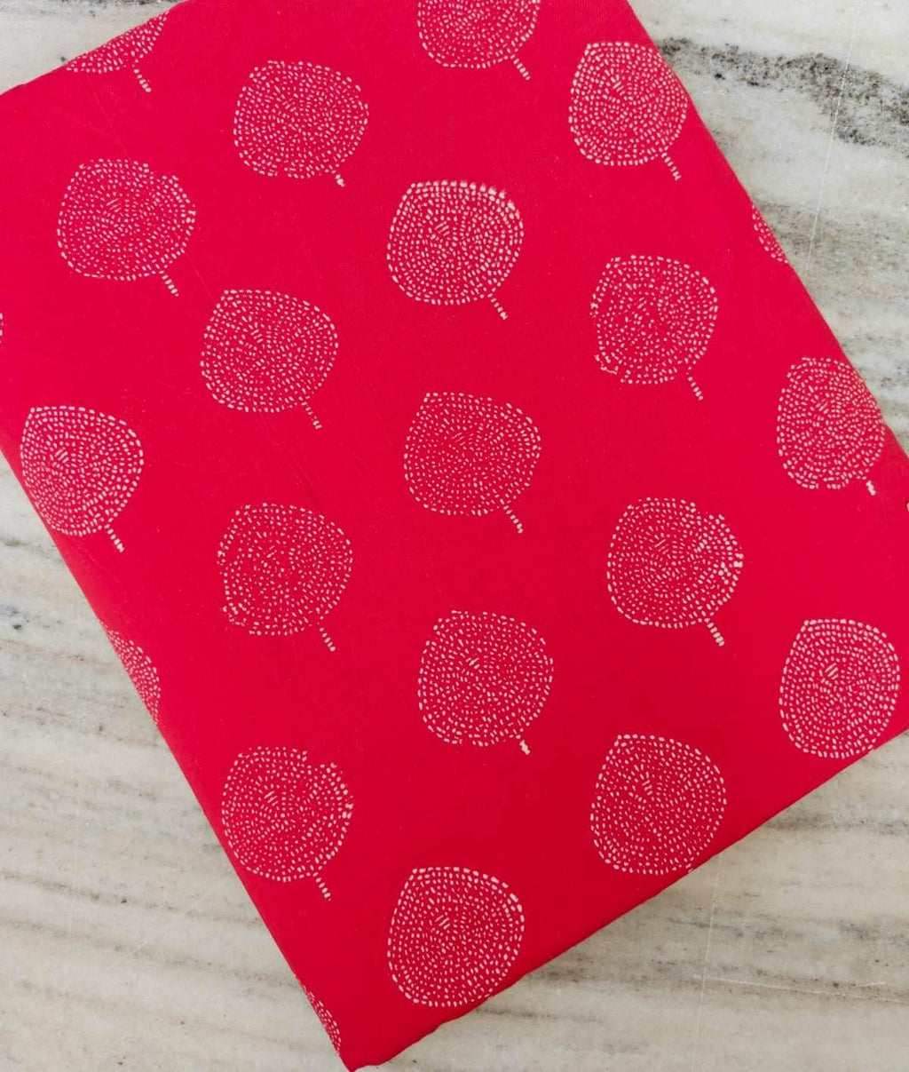 Red Cotton Fabric with Dotted Circle Print, Minimalist Geometric Fabric, Hand Block Style Polka Dot Textile, Quilting Sewing Craft Fabric