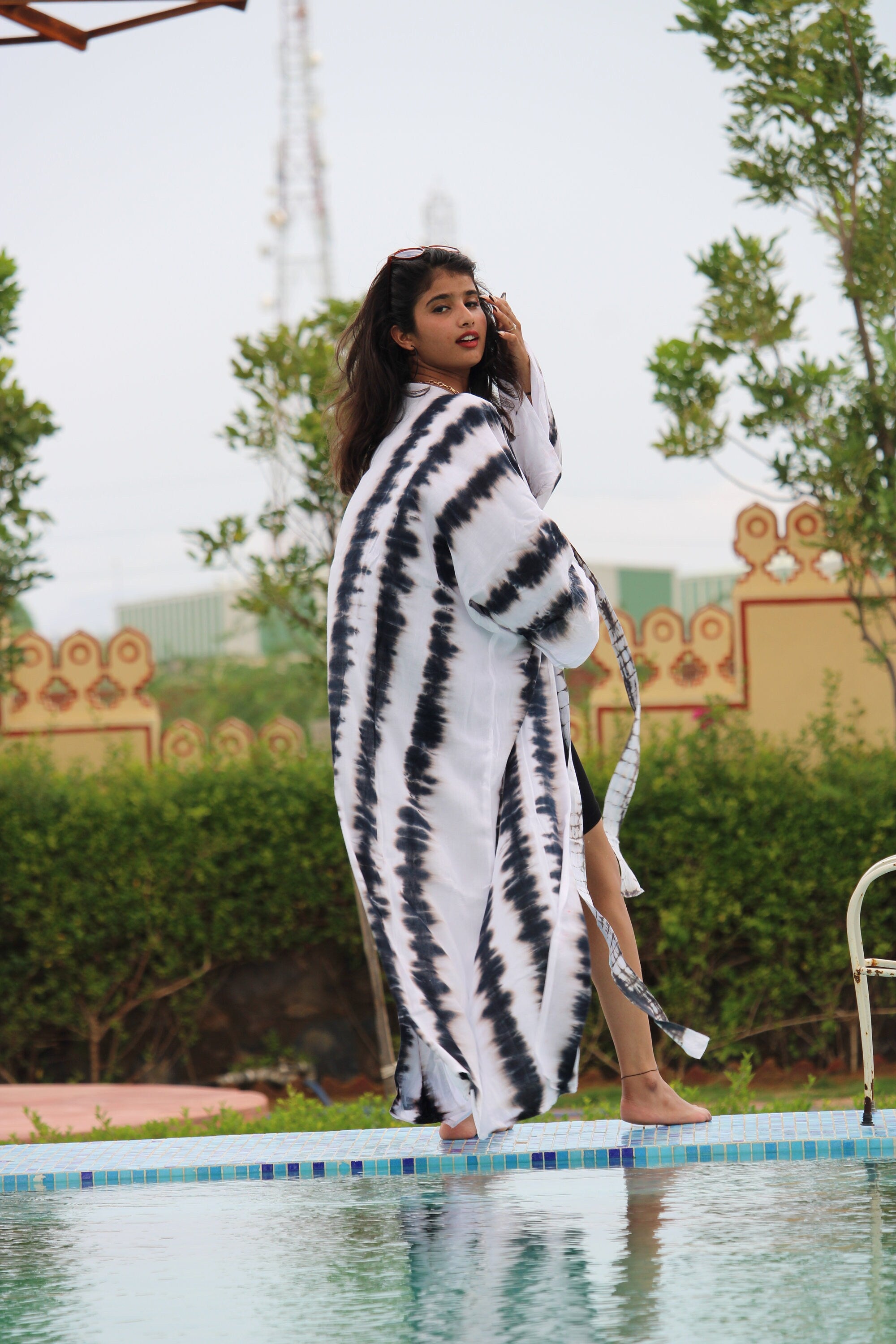Tie Dye Rayon Kimono Dress - Bohemian Festival Clothing
