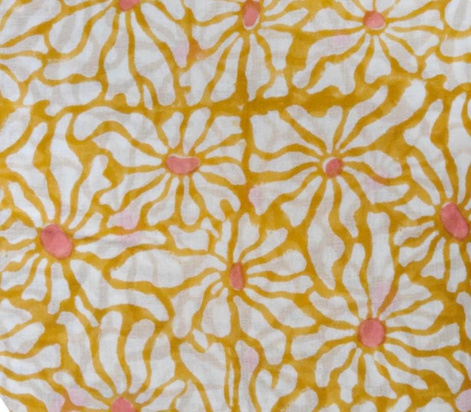 Yellow Daisy Floral Cotton Fabric, Soft Cotton Floral 100% Cotton Fabric By The Yard, Quilting, Sewing, Dressmaking, Textile Fabric
