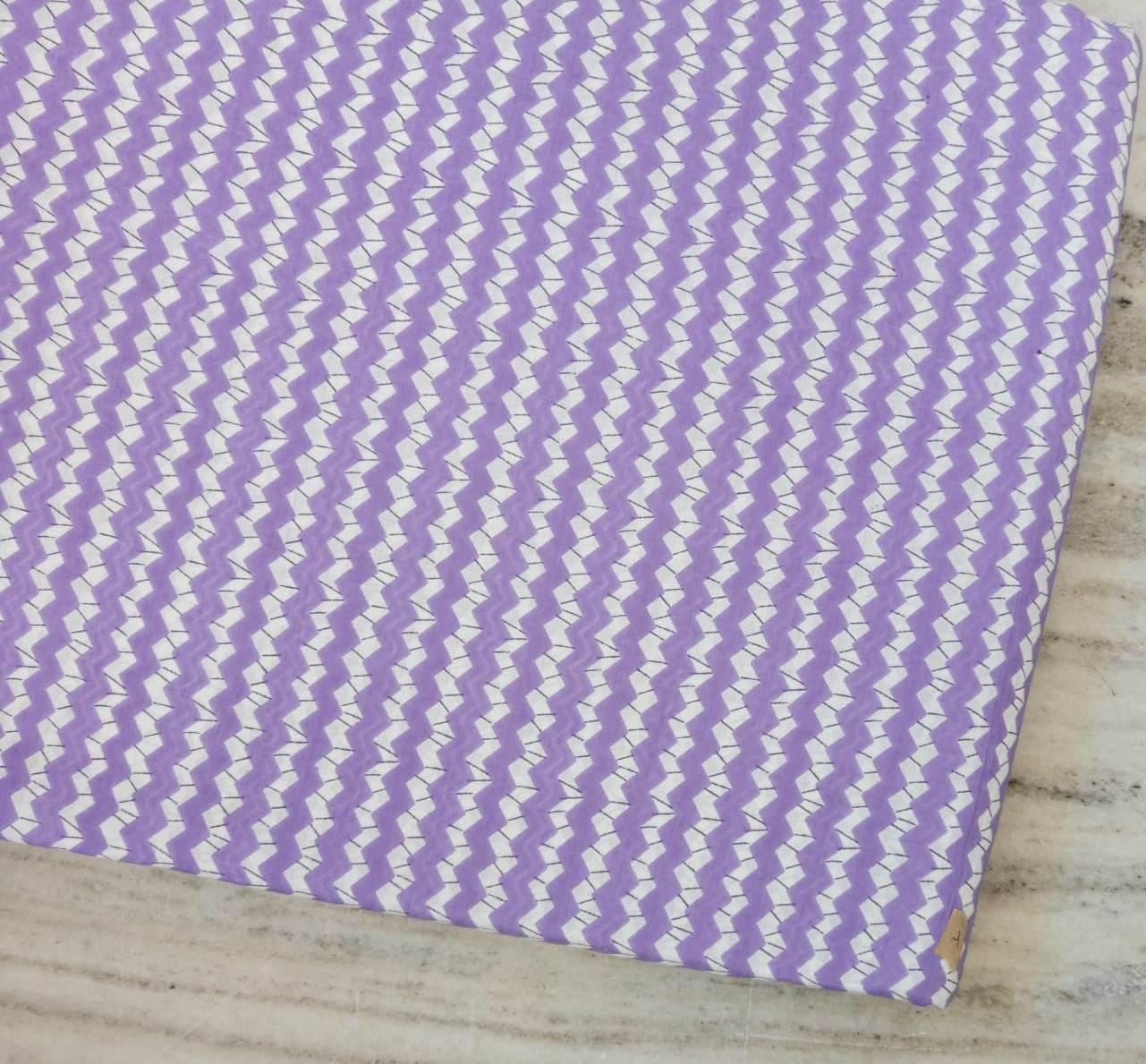 Lavender Zigzag Cotton Fabric by the Yard, Purple Chevron Geometric Print Fabric, Quilting Sewing Craft Fabric, Modern Home Decor Material