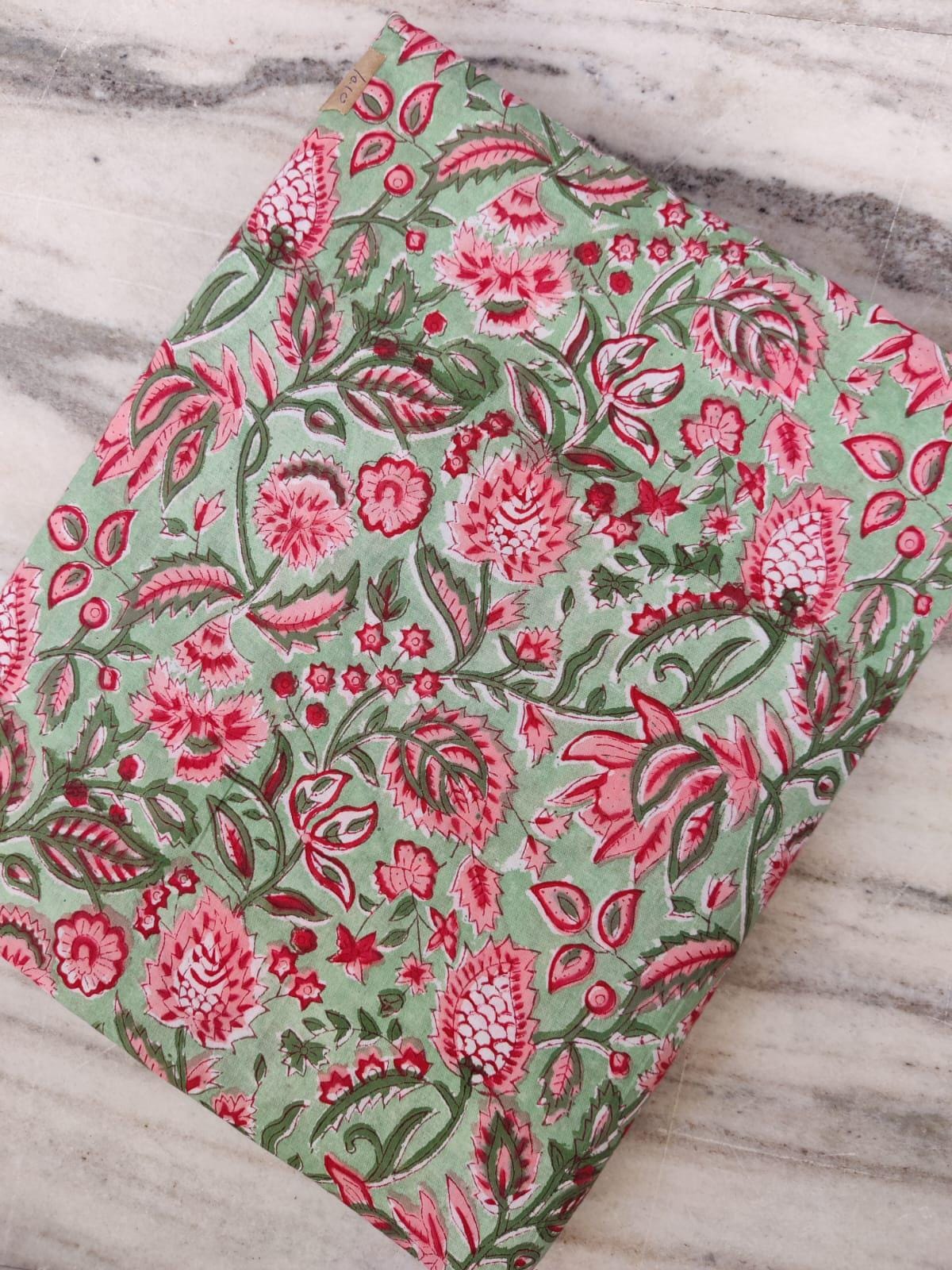 Indian Hand Block Print Fabric, Floral 100% Cotton Quilting Fabric By The Yard, Fabric For Dress Making, Loose Running Fabric, Napkin Fabric