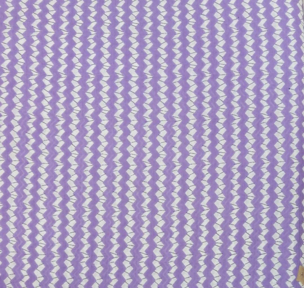Lavender Zigzag Cotton Fabric by the Yard, Purple Chevron Geometric Print Fabric, Quilting Sewing Craft Fabric, Modern Home Decor Material