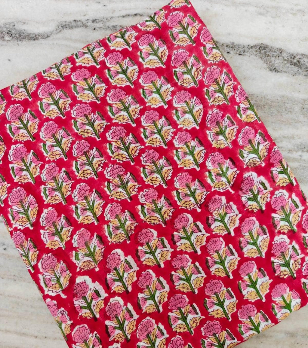 Red Cotton Fabric, Hand Block Soft Quilting Fabric by the Yard, Modern Craft Sewing Material, Quilting & Apparel Dressmaking Fabric, Napkins