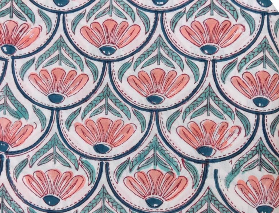 Multi Color Block Print Fabric, Floral 100% Cotton Quilting Fabric By The Yard, Fabric For Dress Making, Fabric Pillow, Personlized Dress