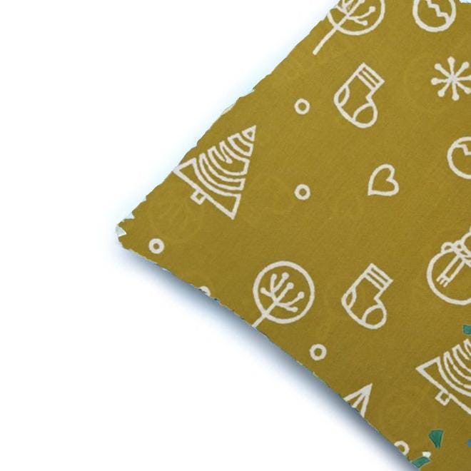 Mustard Christmas Cushion Cover, Snowman & Tree Print Pillow, Festive Holiday Decor Pillowcase, Winter Sofa Throw Cushion Decorative Cushion