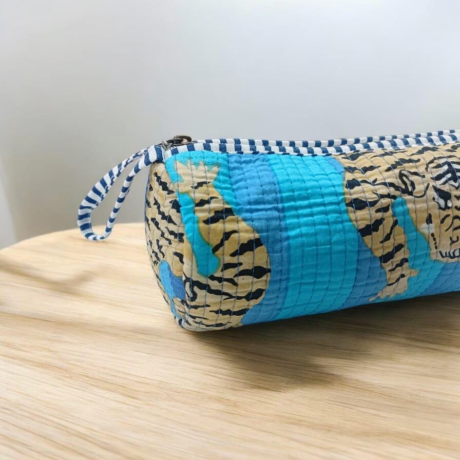 Personalized Pencil Case, Tiger Print Cotton Fabric Pencil Case Back To School, Gift For Her, Birthday Gift Christmas Gift, Pencil Case Gift