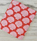 Coral Pink Seashell Block Print Cotton Fabric, Coastal Nautical Shell Fabric, Beach Theme Indian Cotton Fabric, Sewing Craft Fabric by Yard