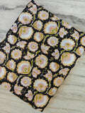 Colourful Soft Cotton, Indian Hand Block Print Fabric, Floral 100% Cotton Fabric By The Yard, Fabric for Loose Running, Textile Fabric