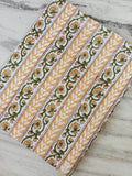 Green Red Designer Hand Block Print Fabric, Floral 100% Cotton Quilting Fabric By The Yard, Fabric For Dress Making, Loose Running Fabric