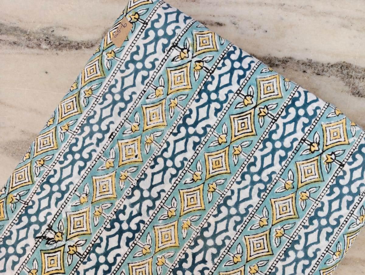 Floral Cotton Fabric, Green Floral Block Print Fabric, Indian Hand Printed Fabric by the Yard, Cotton Fabric, Table Cover Fabric, Napkins