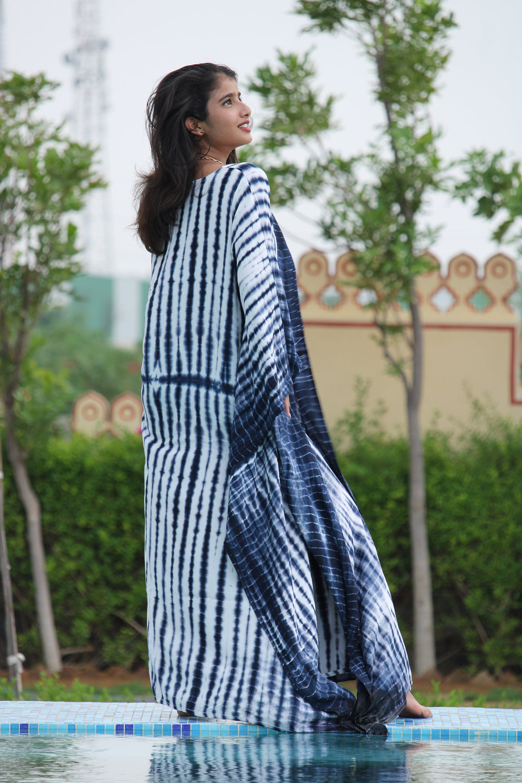 Tie Dye Rayon Kaftan: Plus Size Resort Gown