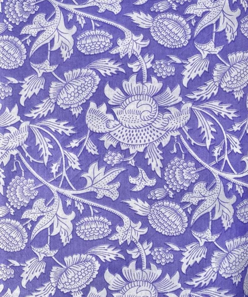 Indian Hand Block Print Fabric, Floral 100% Cotton Quilting Fabric By The Yard, Fabric For Dress Making, Loose Running Fabric, Napkin Fabric