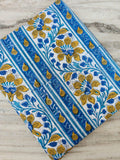 Indian Hand Block Print Fabric, Floral 100% Cotton Quilting Fabric By The Yard, Fabric For Dress Making, Loose Running Fabric, Napkin Fabric