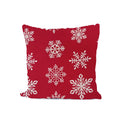 Red Christmas Cushion Cover, Cotton Snowflake Pillow Cover, Festive Holiday Decor, 16x16 Xmas Throw Pillow, Winter Christmas Home Accent