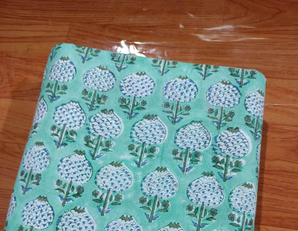 Indian Hand Block Print Fabric, Floral 100% Cotton Quilting Fabric By The Yard, Fabric For Dress Making, Loose Running Fabric, Napkin Fabric