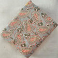Hand Block Print Cotton Fabric: Green Floral Paisley Quilting Fabric