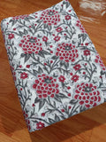 Red Soft Cotton Fabric, Indian Hand Block Print Fabric, 100% Cotton Fabric By The Yard, Loose Running Fabric, Dressmaking, Textile Fabric