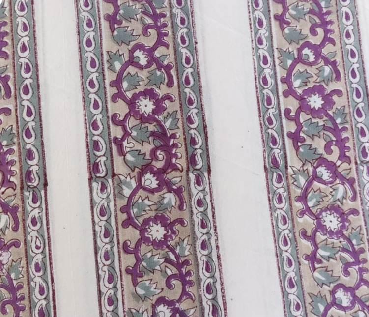 Indian Hand Block Print Fabric, Floral 100% Cotton Quilting Fabric By The Yard, Fabric For Dress Making, Loose Running Fabric, Napkin Fabric