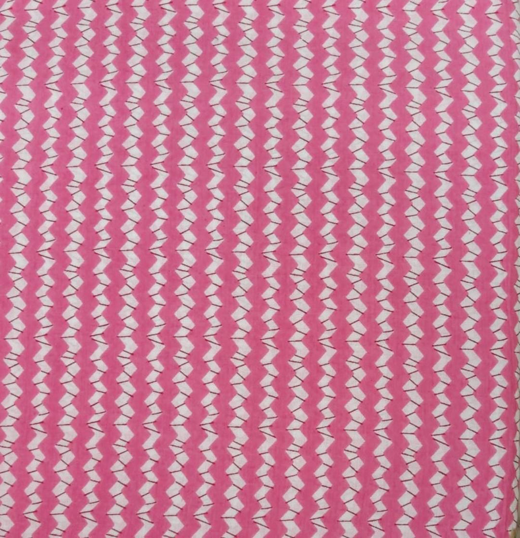 Pink Zigzag Cotton Fabric, Geometric Chevron Print Fabric, Modern Pattern Fabric by Yard, Quilting Sewing Craft Fabric, Soft Cotton Material