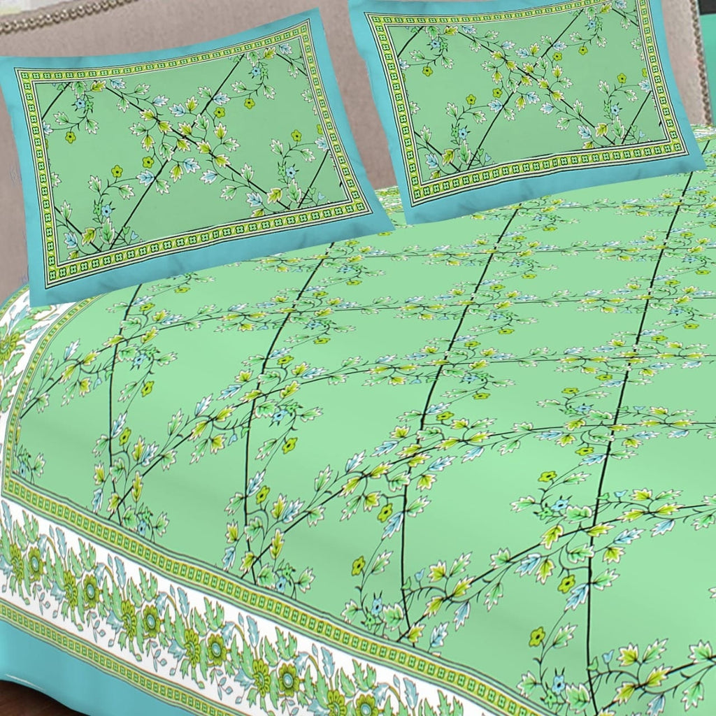 3 Piece Cotton Bedsheet Set | Queen Size Bedsheet With 2 Pillow Covers | Organic Cotton Bedsheet | Ethnic Cotton Sheets | Handmade Bedsheet