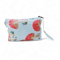 Personalized Block Print Makeup Bag, Cosmetic Bag for Women, Bridesmaid Gifts, Quilted Cotton Travel Pouch, Vintage Indian Toiletry Bag