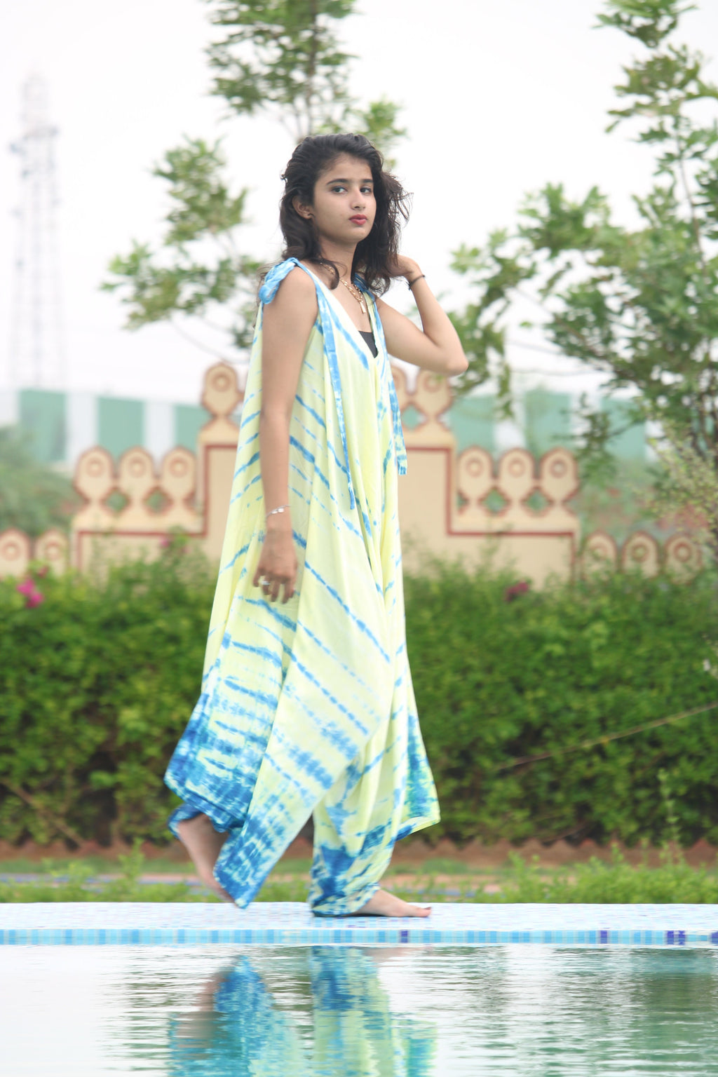 Rayon Tie Dye Jumpsuit: Boho Wide Leg Summer Kaftan