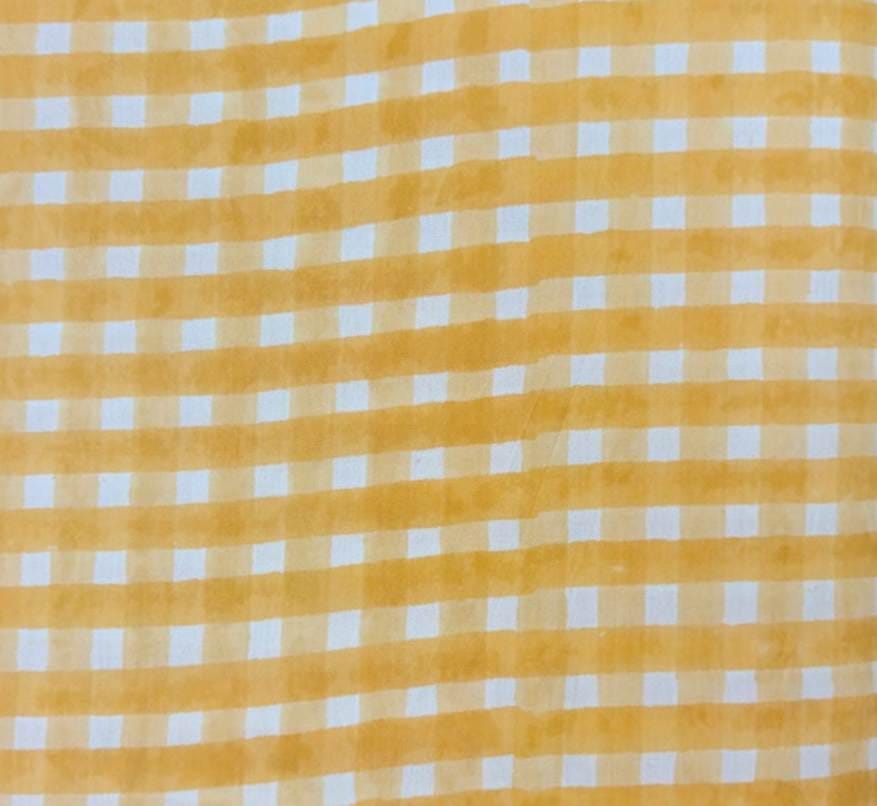 Yellow Gingham Cotton Fabric, Soft Lightweight Plaid Fabric, Sewing Fabric by the Yard, Quilting Material, Summer Picnic Pattern Textile